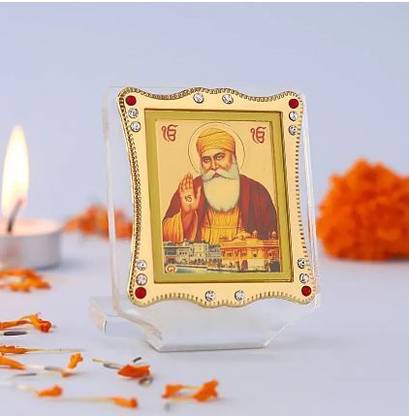 BISRAT CREATIONS Shri Guru Nanak Dev Ji Idol Statue For Car Dashboard Home Office etc Decorative Showpiece  -  7 cm