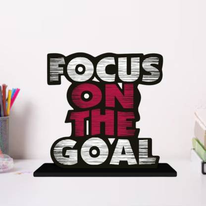 Apnagift Focus On The Goal Motivational Quote Table Decor For Office Desk | Idols Decorative Showpiece  -  15 cm
