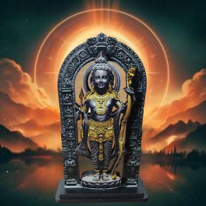 NIRMATSARAY Ram Lalla Idol Ayodhya Statue- Ram Lalla Wooden Murti For Gift Pooja Decoration Decorative Showpiece  -  14 cm