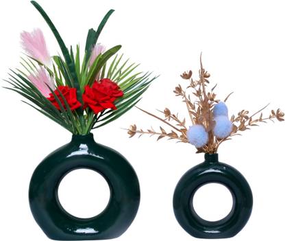 Flipkart SmartBuy Matte/Glossy Finish Round Shaped Flower Pot for Modern Gardens" Decorative Showpiece  -  15 cm