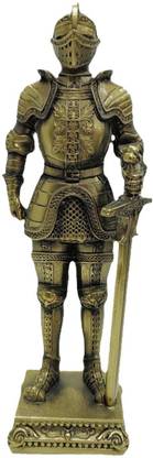 Calandis Medieval Knight Statue Abstract Art Sculpture Bookshelf Desk Living Room Bronze Decorative Showpiece  -  10 cm