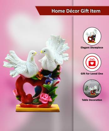 Newven Handcrafted Love Bird home decor items wall hangings statues of gods figurines decoration house warming gifts Decorative Showpiece  -  23 cm