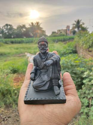 Shivmalhar art's studio Shivaji maharaj murti, idol Decorative Showpiece  -  12 cm