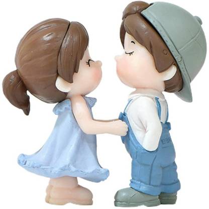 BHOOLU&GOOLU Sweety Lover Cute Dancing Couple - Style 46 - (2 Pcs Set) Decorative Showpiece  -  5.1 cm