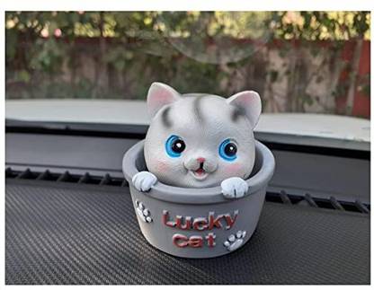doozie gifts Cat Bobble Head Toy for Car Dashboard Decorative Showpiece  -  5 cm