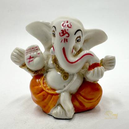 Diwamjewels Wisdom Unveiled: Resin Kaan Ganesha Sculpture Decorative Showpiece  -  5.08 cm