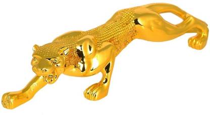 carempire Golden Panther Statue Figurine Sculpture Statue for Home Decor Showpiece Decorative Showpiece  -  18 cm