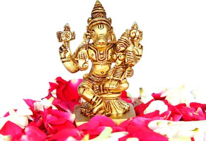 aalayam selveer Lakshmi Hayagreevar Idol | Lakshmi Hayagrivar Brass Idol |Lakshmi Hayagriva Idol Decorative Showpiece  -  8 cm