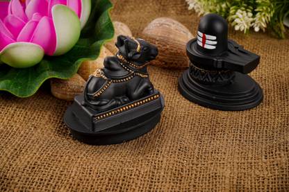 Shrey Shiv Collections Shivling and Nandi Idol Decorative Showpiece  -  10 cm