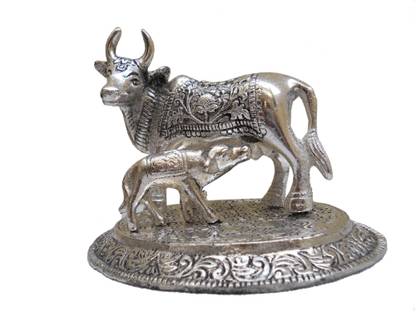 JaipurCrafts Kamdhenu Cow And Calf Decorative Showpiece  -  10.16 cm