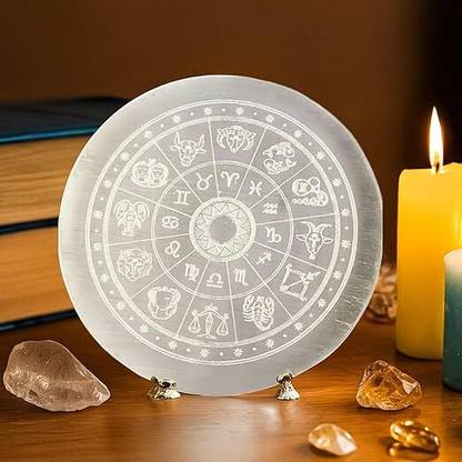 VIBESLE Selenite Charging Plate for Crystals | Purify & Amplify Energy Decorative Showpiece  -  4 cm