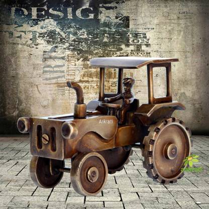 aakrati Ethnic table showpiece Tractor decor Indian handicraft gift by Aakrati Decorative Showpiece  -  9.5 cm
