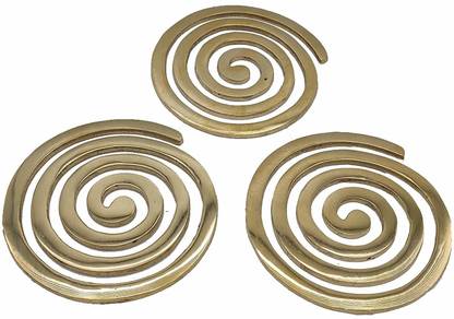 Plus Value Brass Helix Vastu Remedies for North-West Main Door Entrance, Kitchen, Bedroom Vaastu Dosh Defects (3pcs) Decorative Showpiece  -  11 cm