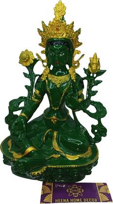 tskutty Goddess Green Tara / TARA MAA/ 8" Tibetan Buddhist In POLYRESIN IDOL Decorative Showpiece  -  21 cm