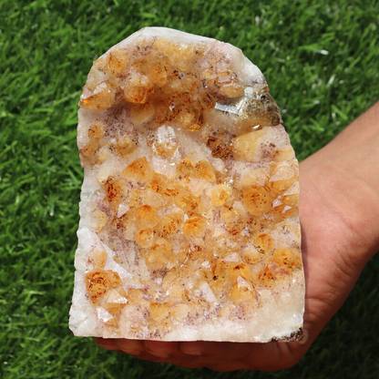 EXCEL AAA Quality Large Citrine Standing Geode-1.69Kg Decorative Showpiece  -  5 cm