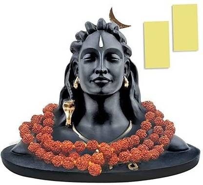 A & S VENTURES A&S Ventures Handcrafted Adiyogi Shiva God Idols Statue With Rudraksha Mala Decorative Showpiece  -  10.2 cm