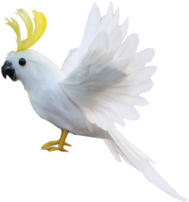 Lyla Artificial Bird Flying Parrot Wings Home Art Decor 7.9inch White Decorative Showpiece  -  10 cm