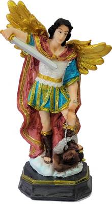 Divine Creations Resin Archangel St Michael Statue for Altar Decorative Showpiece  -  20 cm