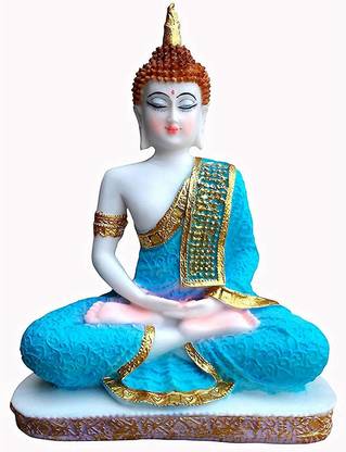 GOLDILUXE Buddha statue for Home decor / living room / study room / Office / marriage gift Decorative Showpiece  -  18 cm