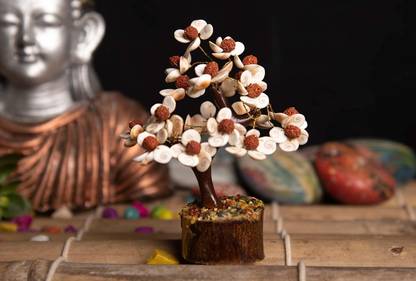 VIBESLE Gomti Rudraksha Tree for Crystals and Healing Stones Gifts Gem Tree Decorative Showpiece  -  22 cm
