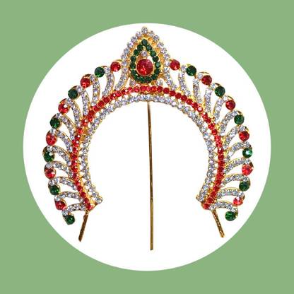 Sirgan Stone Decorated Metal Arch For Goddess Decoration For Varalakshmi Pooja 4 Inch Decorative Showpiece  -  20 cm