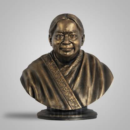 SILAII | J Jayalalithaa Bust Sculpture - Bronze - 8" Decorative Showpiece  -  20.32 cm