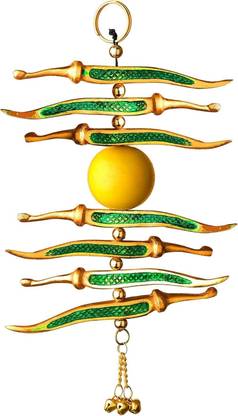 MSTRADERS Wall Hanging Nimbu Mirchi Metal Lemon Chilli Door Hanging for Evil Eye Decorative Showpiece  -  20 cm