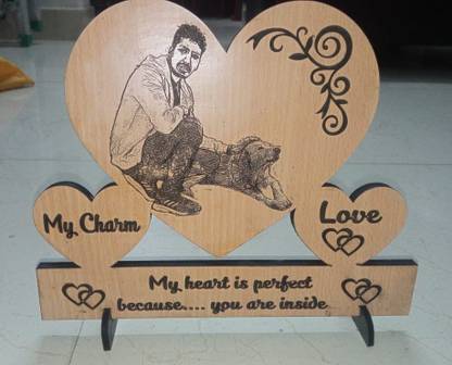 ssofficial Customised wooden engraving Decorative Showpiece  -  20 cm