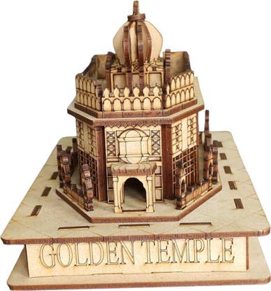 ViaZAID GOLDEN TEMPLE Mandir AMRITSAR 3D Replica Wooden Temple Showpiece Gift Solid Wood Home Temple