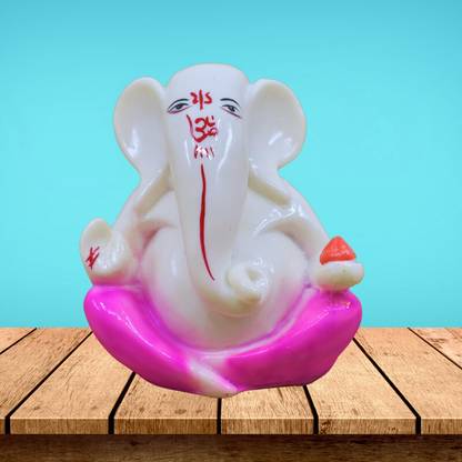 DIVINEDECOR Prosperity Ganesh Idol: Enhancing Wealth and Abundance Decorative Showpiece  -  10 cm