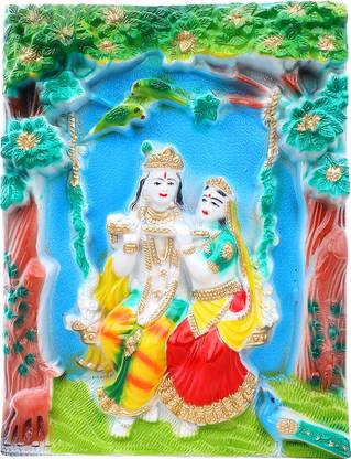 SHA Radha Krishna Wall Mount Decorative Showpiece  -  7 cm