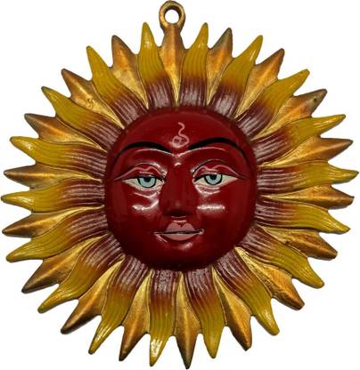 Vastu Art Vastu / Feng Shui / Metal Sun Mask Home Wall Hanging for Prosperity Decorative Showpiece  -  19 cm