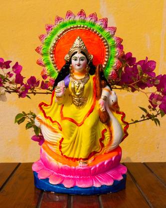 Mollis Beautiful Saraswati Murti Bengali idol Decorative Showpiece  -  37 cm