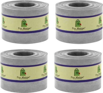 TREEMAISON Stainless Steel Strip { 8 Feet Length, 25 mm Width & 0.02 mm Thickness}{Pack-4} Decorative Showpiece  -  11 cm