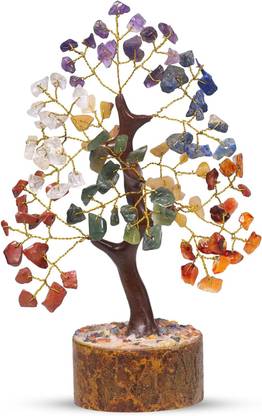 VIBESLE 7 Chakra Tree of Life, Crystal Tree, Crystals, Seven Chakra Tree Decorative Showpiece  -  22 cm