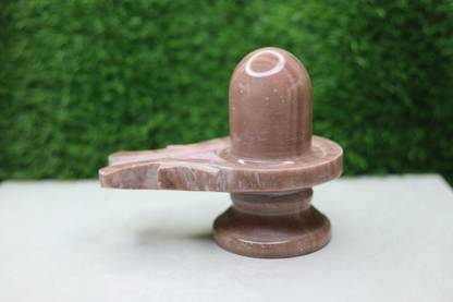 Shivay shivling Unique Ardhanareshwara Narmada Shivling / Shiva & Shakti Wonderful Lingam Decorative Showpiece  -  15 cm