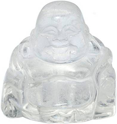 SUNYIK Rock Quartz Hand Carved Happy Buddha Statue Pocket Specimen Sphere Figurine Decorative Showpiece  -  1.3 cm