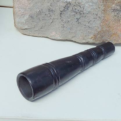Mystore Desi Handmade Clay chilam, Chilam In Black colour, Chilum Hookah Decorative Showpiece  -  11 cm