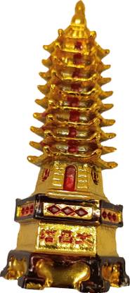 PURAVEDIC Feng Shui Education Pagoda Metal Tower For Students Education, Memory & Studies Decorative Showpiece  -  14 cm