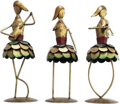 Modern Lady Musicians Figurines, Musician Dolls with Green Floral Base 35 cm Couple & Human Figurine