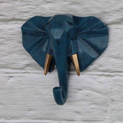 DAY CREATION Blue Elephant Showpiece – Elegant Decorative Sculpture for Home & Office Décor Decorative Showpiece  -  4.3 cm