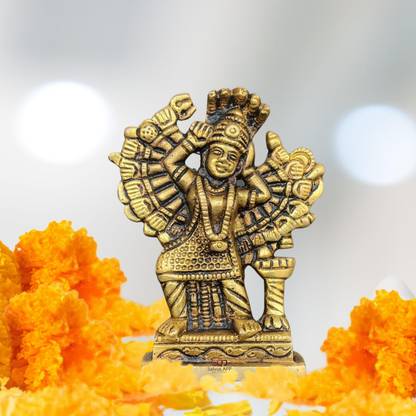 salvusappsolutions Brass Saptashrungi MATA Statue for making your home blessed (Golden_2.5x3 Inch) Decorative Showpiece  -  7 cm
