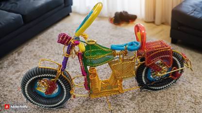konst Handcrafted String Motorcycle Decorative Showpiece  -  5.5 cm