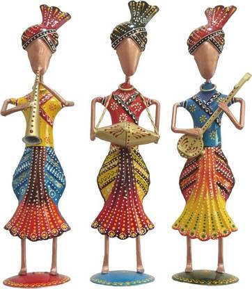 Vandana Collection Sardar Musician Figurines, Traditional Indian, Metal Craft Decorative Showpiece  -  33 cm