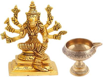 Ayyappantraders Varahi Amman Idol With Kubera Vilakku (Statue: 9CM Height) Decorative Showpiece  -  9 cm