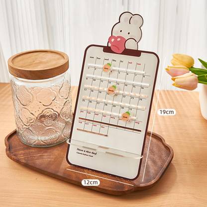 Lyla Cute Perpetual Calendar Educational Montessori Reusable Mini Desk Calendar Obedi Decorative Showpiece  -  10 cm