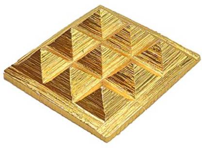 Plus Value Vastu Copper Pyramid Chip Gold Plated Decorative Showpiece  -  18 cm