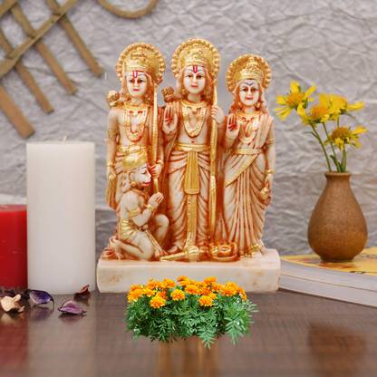 Kitlyn God Rama, Sita, Laxman and Hanuman ji Statue Combo Set Ram Darbar Diwali Gift Decorative Showpiece  -  21 cm