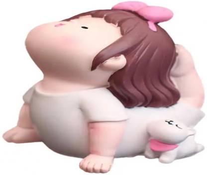 BHOOLU&GOOLU Cute Little Miniature Yoga Girl - Style 4-1 Pc/Set Decorative Showpiece  -  4.5 cm