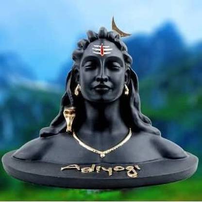 TSZ Adiyogi Shiva Tilak & Moon On Head || Mahadev Shiv Shankara Statue Decorative Showpiece  -  9 cm